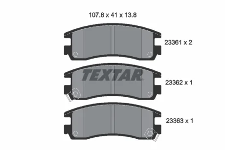 Колодки тормозные передние OPEL Sintra 2.2-3.0 96-99, 18023377, 1605939 TEXTAR 2336101