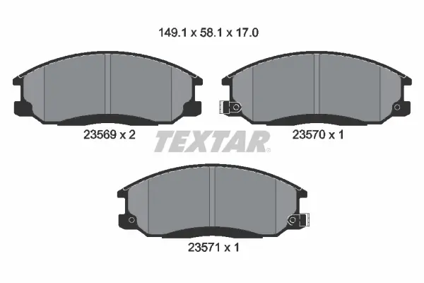 Комплект тормозных колодок, дисковый тормоз TEXTAR 2356901 (фото 1)