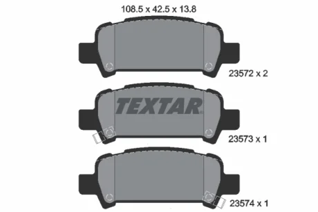 Гальмівні колодки GDB3223 TEXTAR 2357202