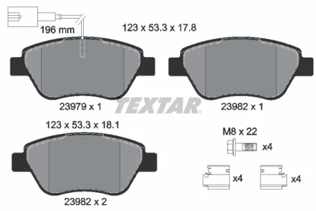 Комплект гальмівних колодок TEXTAR 2397901