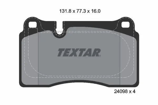 Комплект гальмівних колодок задн, CHEVROLET CORVETTE SEAT LEON, LEON SC, LEON ST ASTON MARTIN DB9 VANTAGE, DBS, DBS VOLANTE, VANQUISH VANTAGE, VANQUISH VOLANTE, VANTAGE VANTAGE 2.0-6.2 06.11- TEXTAR 2409803 (фото 1)