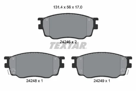 Гальмівні колодки MAZDA 6 "F "00-16 TEXTAR 2424601