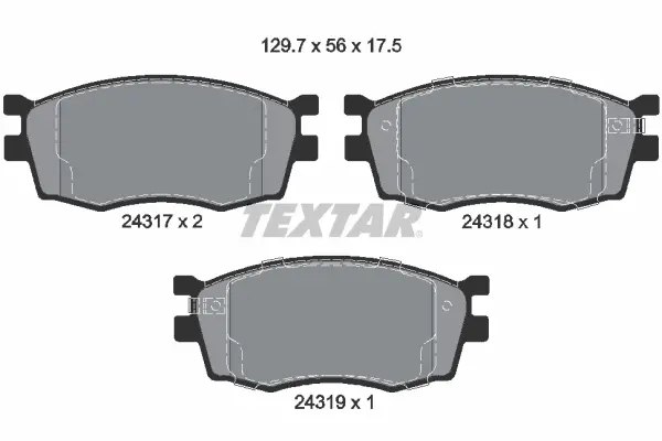 Гальмівні колодки HYUNDAI/KIA Accent/Pride/Rio "F "00>> TEXTAR 2431701 (фото 1)