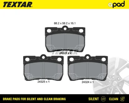 Колодки тормозные textar a-pad TEXTAR 2432301SC