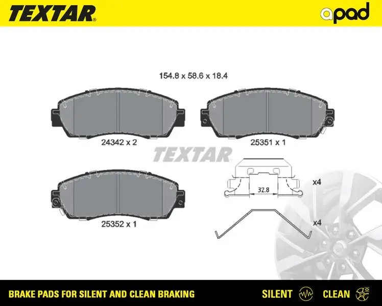 Колодки тормозные textar a-pad TEXTAR 2434201SC (фото 1)