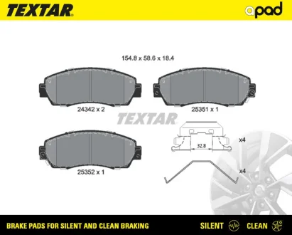 Колодки тормозные textar a-pad TEXTAR 2434201SC