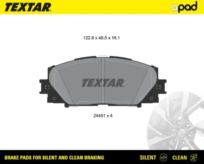 Колодки тормозные textar a-pad TEXTAR 2445101SC