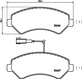 Комплект тормозных колодок, дисковый тормоз TEXTAR 2446602 (фото 1)