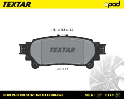 Колодки дискового гальма TEXTAR 2491801SC