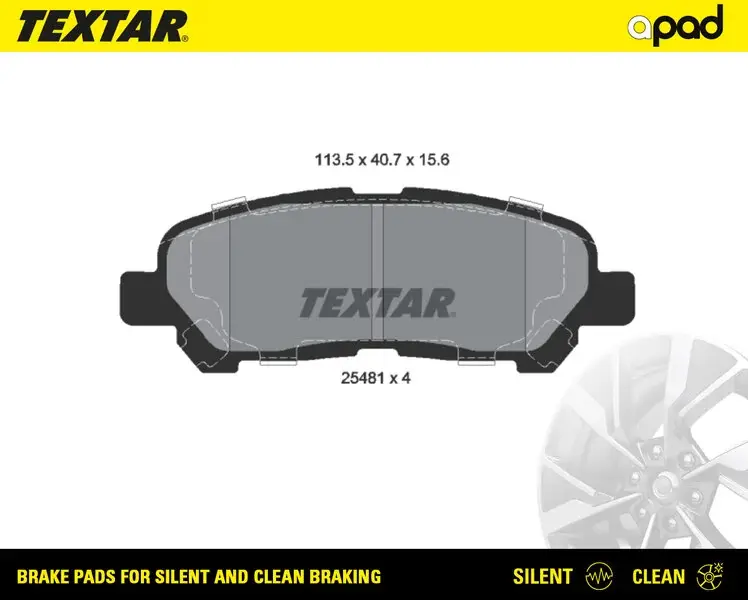 Колодки тормозные textar a-pad TEXTAR 2548101SC (фото 1)