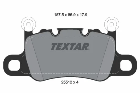 Комплект гальмівних колодок TEXTAR 2551205