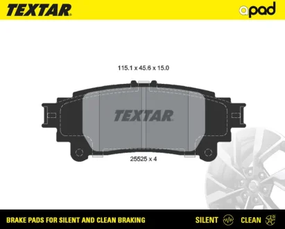 Колодки тормозные textar a-pad TEXTAR 2552503SC