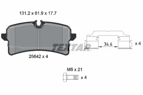Колодки дискового тормоза TEXTAR 2564203