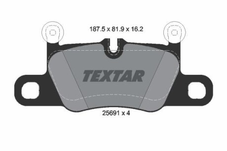 Колодки гальмівні (задні) Porsche 911 12-/Cayenne Coupe 19- (Brembo) (з балансиром) TEXTAR 2569101