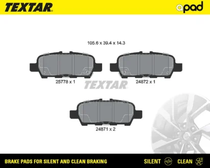 Колодки дискового гальма TEXTAR 2577801SC
