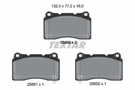 Комплект гальмівних колодок TEXTAR 2585001