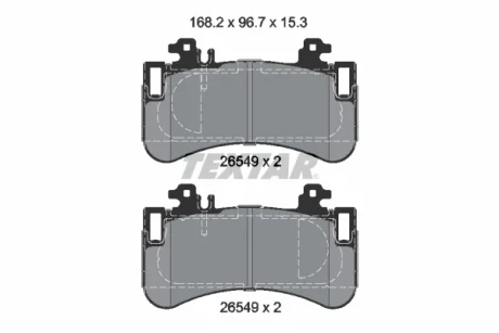 Колодки гальмівні (передні) MB EQE-class (V295/X294)/EQS-class (V297) 21- (Brembo) TEXTAR 2654901