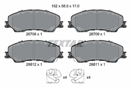 Комплект гальмівних колодок, ISUZU D-MAX III 1.9D 11.19- TEXTAR 2670801