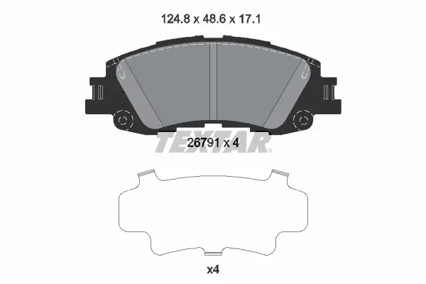 Комплект гальмівних колодок передн, TOYOTA YARIS 1.5/1.5H 02.20- TEXTAR 2679101 (фото 1)