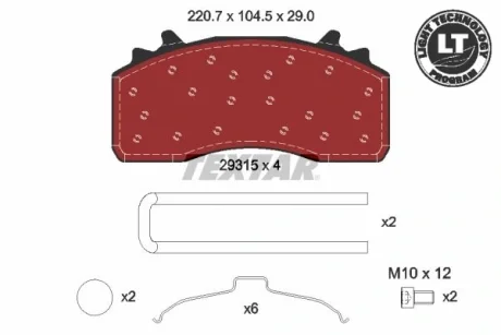 Комплект гальмівних колодок TEXTAR 2931501