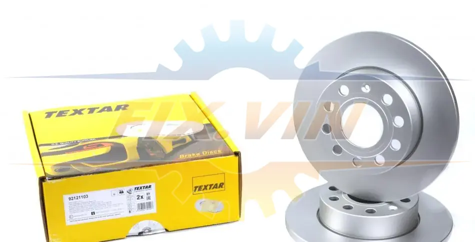 Диск гальмівний AUDI/SKODA/VW A3/Octavia/Caddy/Golf/Jetta/Touran "R D=256mm "03>> TEXTAR 92121103 (фото 1)