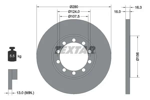 Гальмівний диск TEXTAR 92152000 (фото 1)