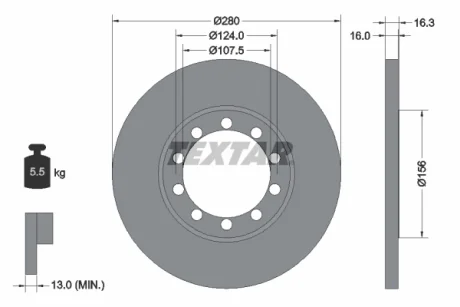 Гальмівний диск TEXTAR 92152000
