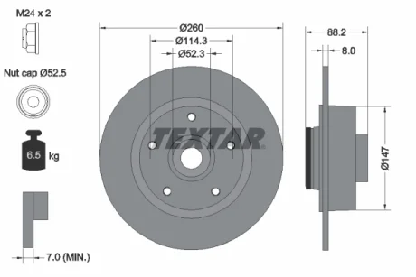 Гальмівний диск TEXTAR 92195900