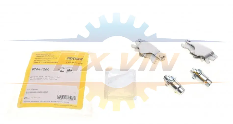 Ремкомплект колодок ручника VW T5 /BMW 3 (E90-93)/ 5 (E60/E61)/ 7 (E38/E65/E66/E67/F01/F02) TEXTAR 97044200 (фото 1)