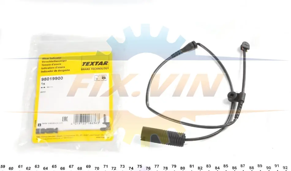 Датчик зносу колодок BMW 7(F01) "R "09>> TEXTAR 98019900 (фото 1)