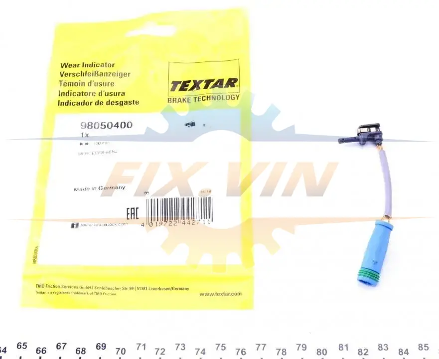 Датчик зносу гальмівних колодок TEXTAR 98050400 (фото 1)