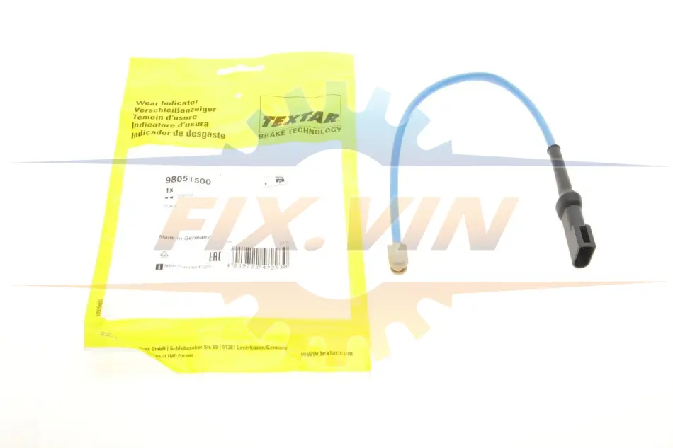 Датчик зносу гальмівних колодок (задніх) Ford Transit 2.0/2.2TDCI12- L=370mm TEXTAR 98051500 (фото 1)