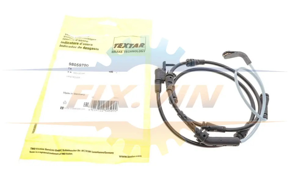 Датчик зносу гальмівних колодок (передніх) Land Rover Defender/Discovery/Range Rover 12- (L=866mm) TEXTAR 98059700 (фото 1)