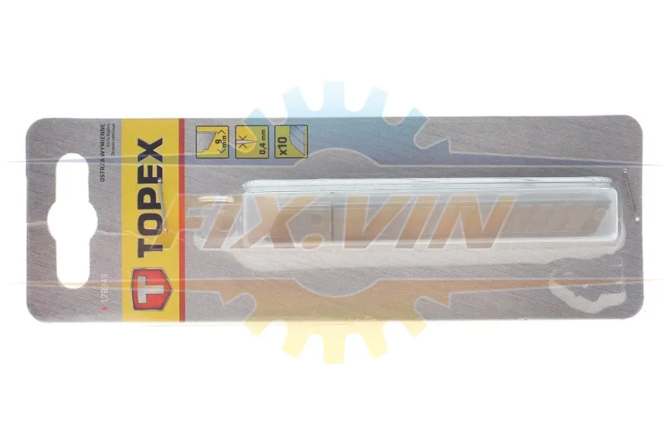 Лезо для ножа канцелярського (9mm) (к-кт 10шт) TOPEX GRUPA 17B349 (фото 1)