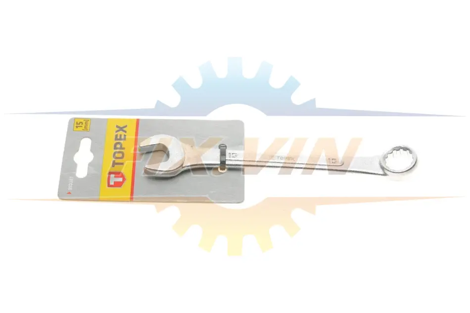 Ключ ріжково-накидний 15 мм L-175 мм TOPEX GRUPA 35D387 (фото 1)