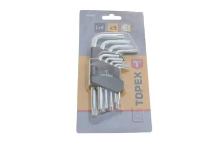 Ключі шестигранні Torx T10-T50, набір 9 шт.*1 уп. (TOPEX) TOPEX GRUPA 35D960