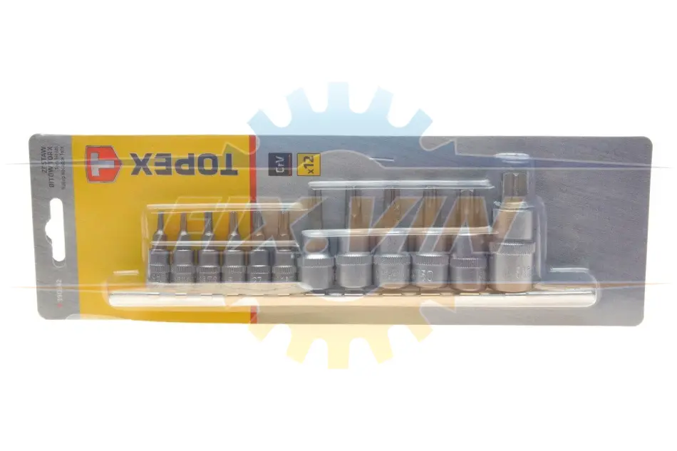 Набір головок 1/4", 3/8", 1/2" зі вставками Torx 12 од. TOPEX GRUPA 39D342 (фото 1)