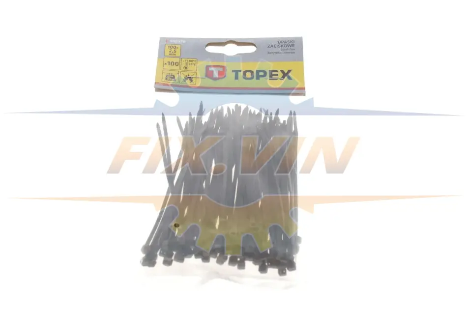 Хомути 2.5 x 100 мм, 100 шт. чорний(TOPEX) TOPEX GRUPA 44E970 (фото 1)