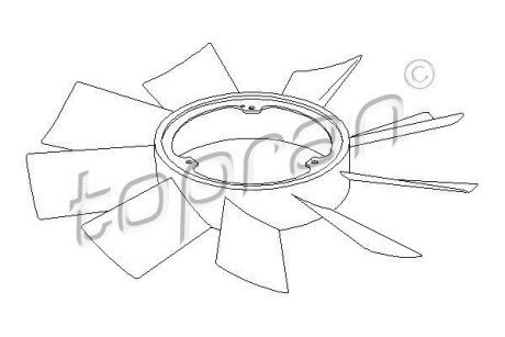 Крыльчатка вентилятора, охлаждение двигателя TOPRAN / HANS PRIES 401 002