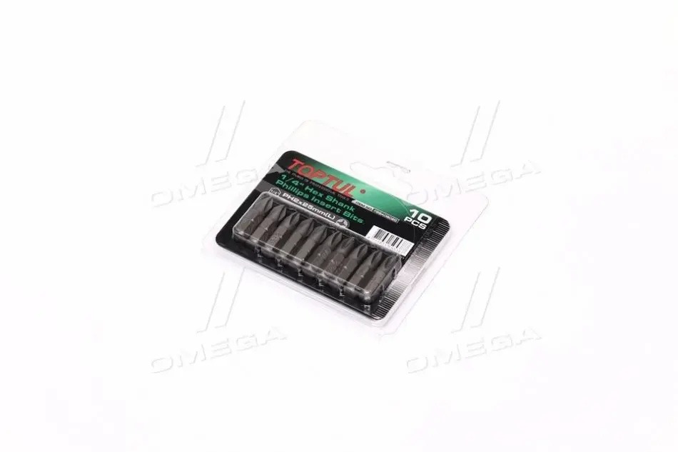 Набір біт 1/4" L25мм PH2 10од. на блістері (TOPTUL) Toptul FSBA0802G (фото 1)