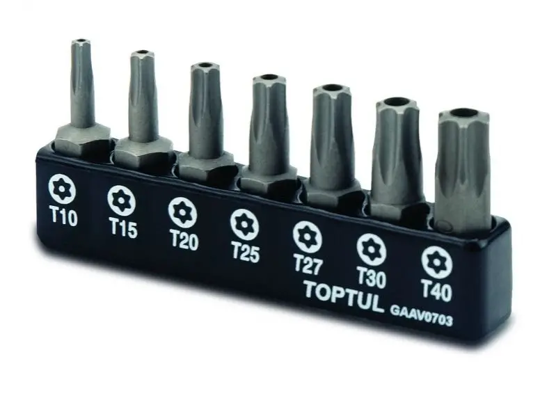 Набір біт 1/4" 7од. (Torx: T10-T40 з отвором) TOPTUL (TOPTUL) Toptul GAAV0703 (фото 1)