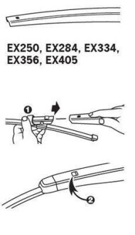 Щетка стеклоочистителя каркасная задняя 350mm (14\'\') ExactFit Rear Audi A1, A4, BMW X-5, Seat Alhambra (EX356B) Trico EX356