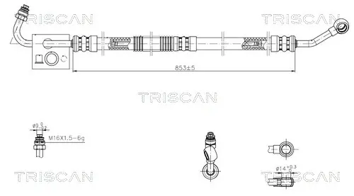 BMW Гідравлічний шланг ГУР 5 (E39) 98- TRISCAN 851611020 (фото 1)