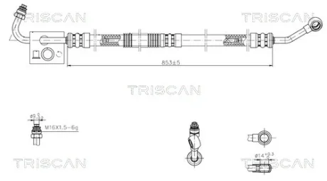 BMW Гідравлічний шланг ГУР 5 (E39) 98- TRISCAN 851611020