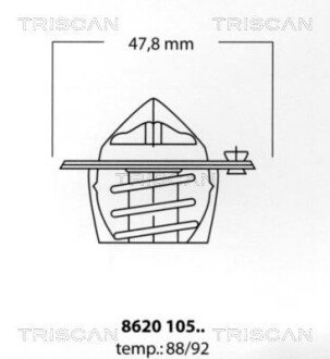 Термостат 92C° Chevrolet/Ford/Opel/VAG TRISCAN 8620 10592