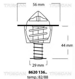 Термостат Chery/Mitsubishi/Toyota 00- TRISCAN 8620 13688