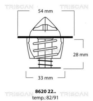 Термостат Ford Diesel,VAG,Opel TRISCAN 8620 2291