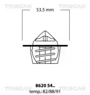 Термостат Citroen/Peugeot 88C 1.0-1.6 87- TRISCAN 8620 5488