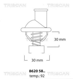 Термостат 92°C Opel Omega 1.8/1.8i TRISCAN 8620 5892