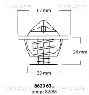 Термостат Bmw, Ford Galaxy /80C/VW Bora,Golf IV,Passat,T IV 2.3-2.8 V6 97/08- TRISCAN 8620 6382